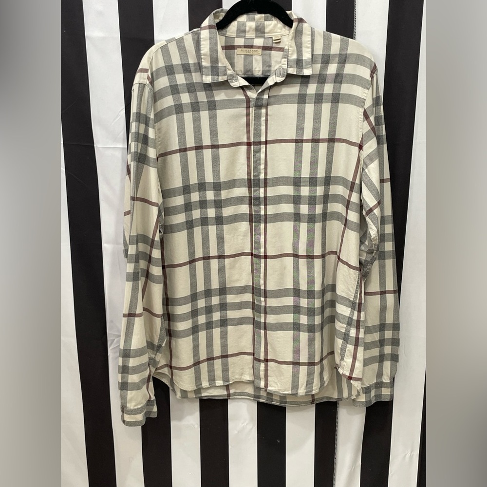 Authentic Burberry Men’s plaid shirt XL